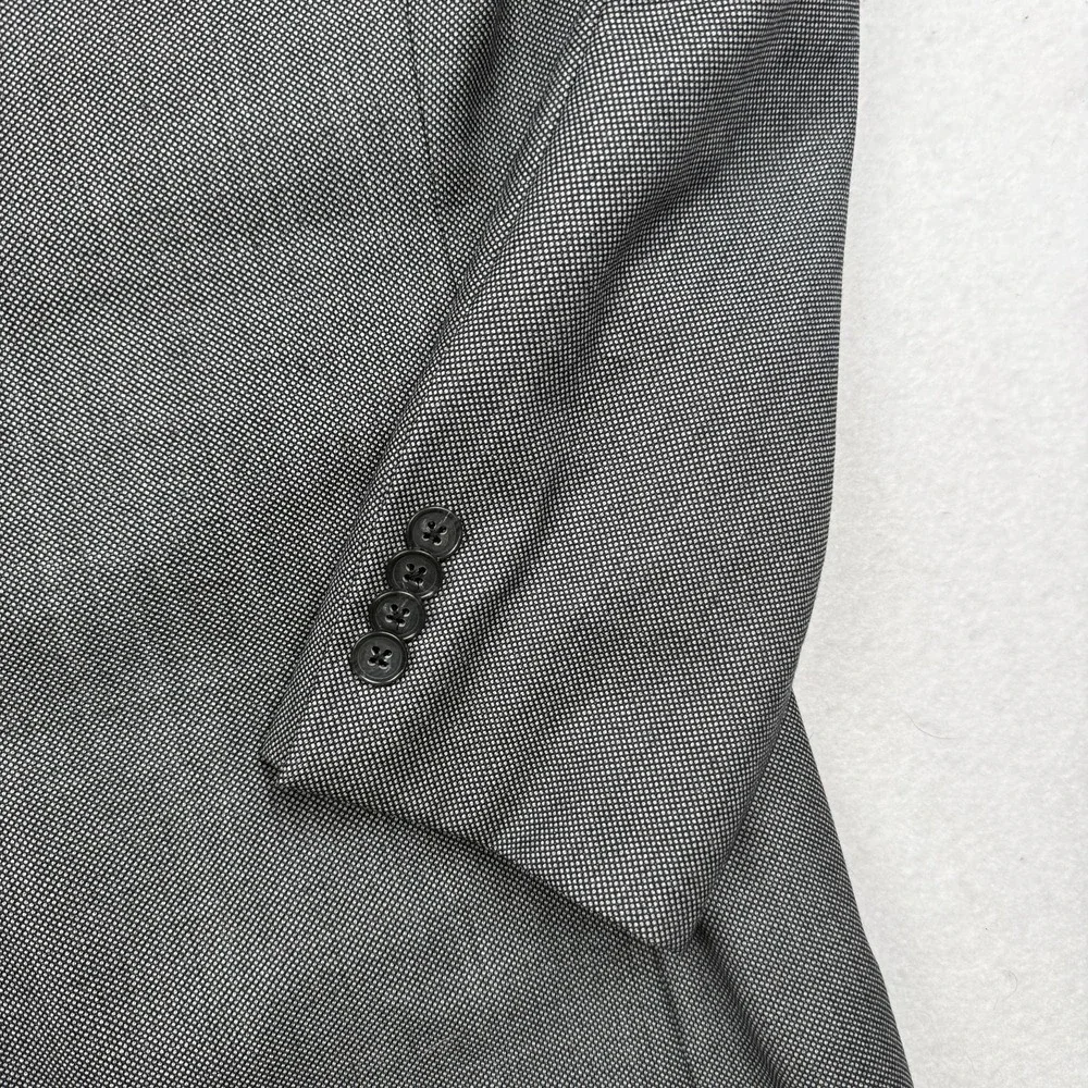 Jack Victor Suit Jacket Mens 39R Gray Geometric Wool Orleans 2 Button Canada
